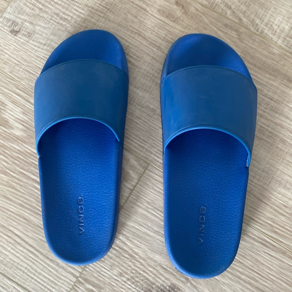 Vince Blue Slide Flats